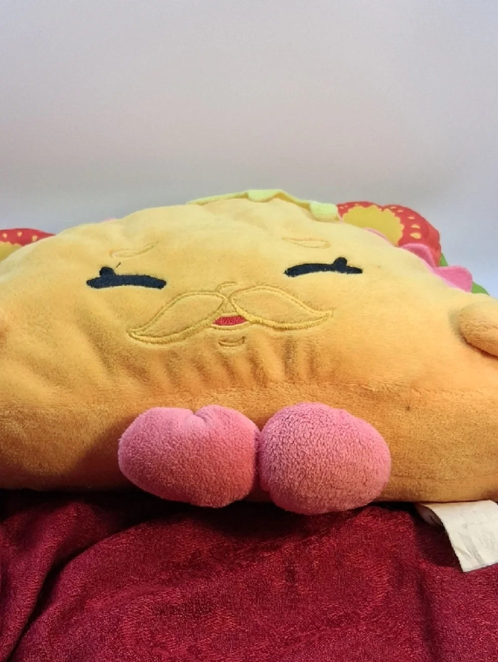 Shopkins Smiling Taco Plush Pillow in Yellow, Pink & Green